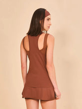 Carica l'immagine nel visualizzatore di Gallery, Model Back: Uv Line Top Da Fitness Regata Sport Color Fem Marrom Upf50+