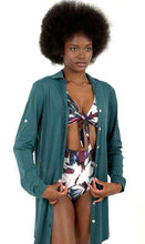 Carica l'immagine nel visualizzatore di Gallery, Product Front: Uv Line Camicia Shirtdress Copenhagen Petroleo Upf50+