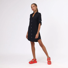Carica l'immagine nel visualizzatore di Gallery, Image 02: Uv Line Camicia Shirtdress Copenhagen Fem Black Upf50+