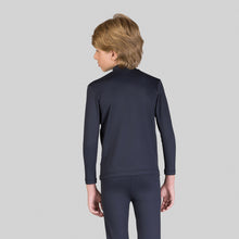 Carica l'immagine nel visualizzatore di Gallery, Model Back: Uv Line Protezioni Da Eruzioni Rash Guard Kids High-Neck Black Upf50+
