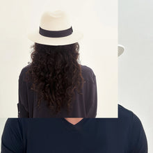 Carica l'immagine nel visualizzatore di Gallery, Model Back: Uv Line Cappello Panama Hat Shanghai Imp Uni White Black Upf50+
