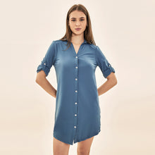 Carica l'immagine nel visualizzatore di Gallery, Image 04: Uv Line Camicia Shirtdress Copenhagen Fem Steel Upf50+
