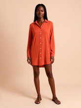 Carica l'immagine nel visualizzatore di Gallery, Model Front: Uv Line Camicia Shirtdress Copenhagen Pitanga Upf50+
