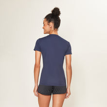 Carica l'immagine nel visualizzatore di Gallery, Model Back: Uv Line Top Da Fitness Sport Fit Fem Marinho Upf50+
