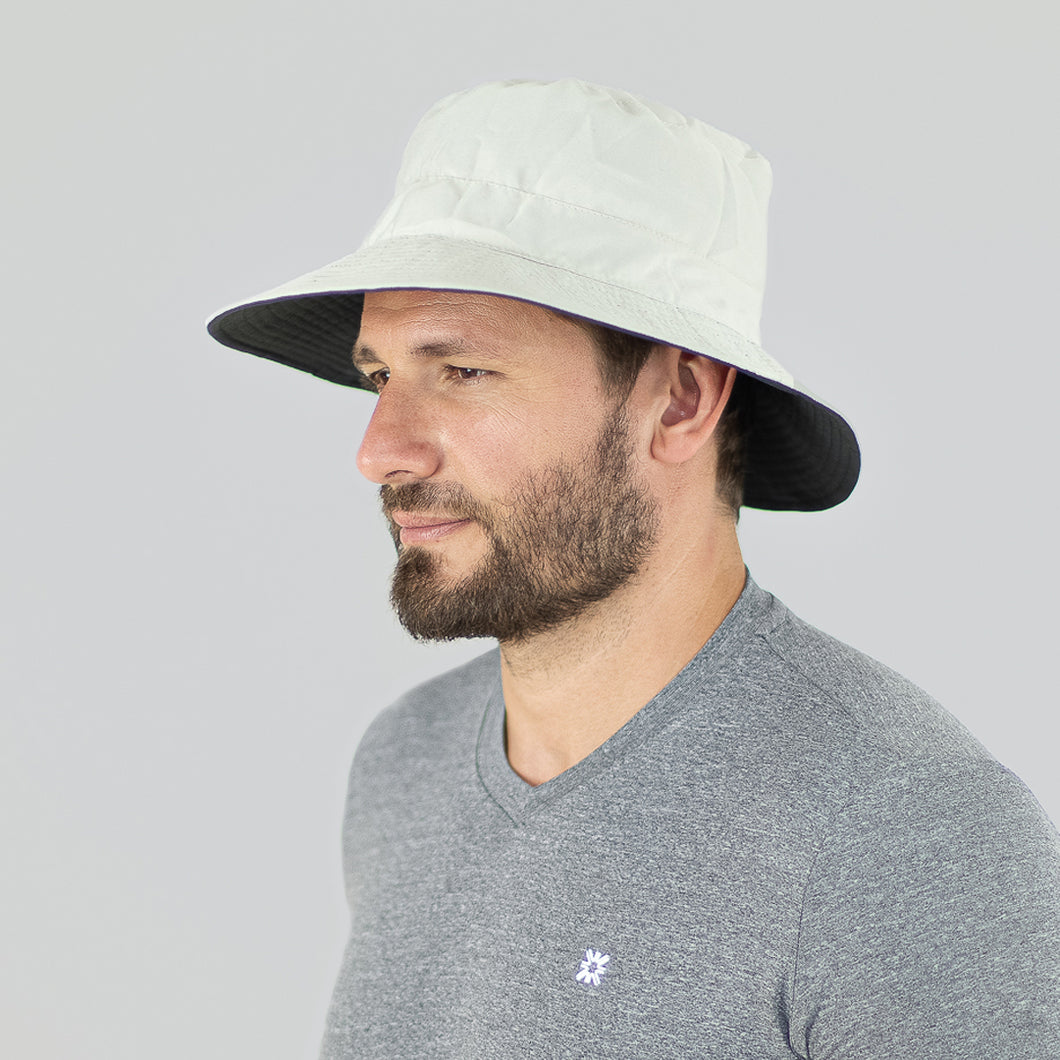 Model Front: Uv Line Cappello Alla Pescatore Australia Areia Cinza Upf50+