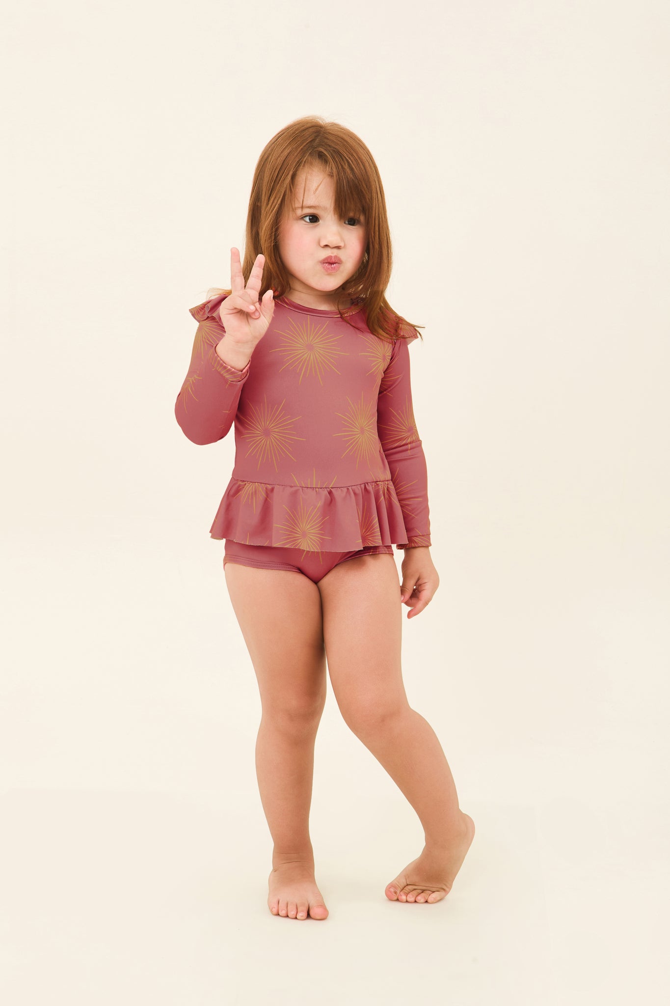 Model Front: Uv Line Costumi Da Bagno Bebè Baby Shine Malva Up50+