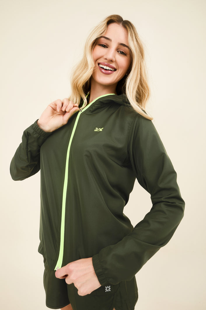 Gallery: Uv Line Abiti Da Fitness Bag-Foldable Windbreaker Jacket Verde Militar