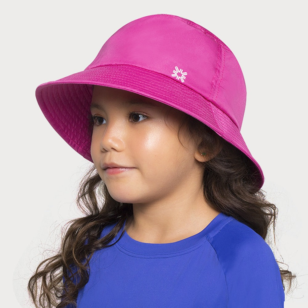 Model Front: Uv Line Cappello Alla Pescatore Basic Kids Pink Upf50+