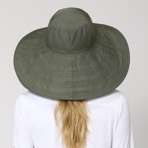 Model Back: Uv Line Cappello Morbido Beverly Hills Verde Militar Upf50+