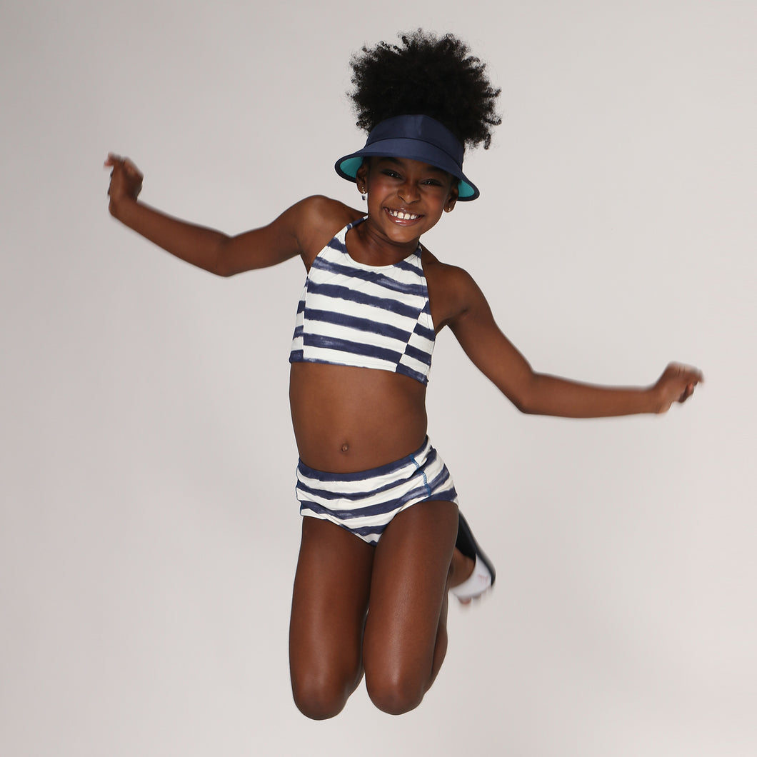 Model Front: Uv Line Due Pezzi Bambina Bikini Set Listras Upf50+