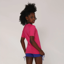 Carica l&#39;immagine nel visualizzatore di Gallery, Model Back: Uv Line Protezioni Da Eruzioni Camiseta Kids Uvpro Mc Pink Upf50+
