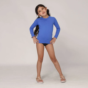 Model Front: Uv Line Protezioni Da Eruzioni Camiseta Kids Uvpro Ml Azul Bic Upf50+
