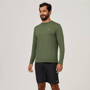 Image 02: Uv Line Protezioni Da Eruzioni Camiseta Uvpro Ml Verde Militar Upf50+