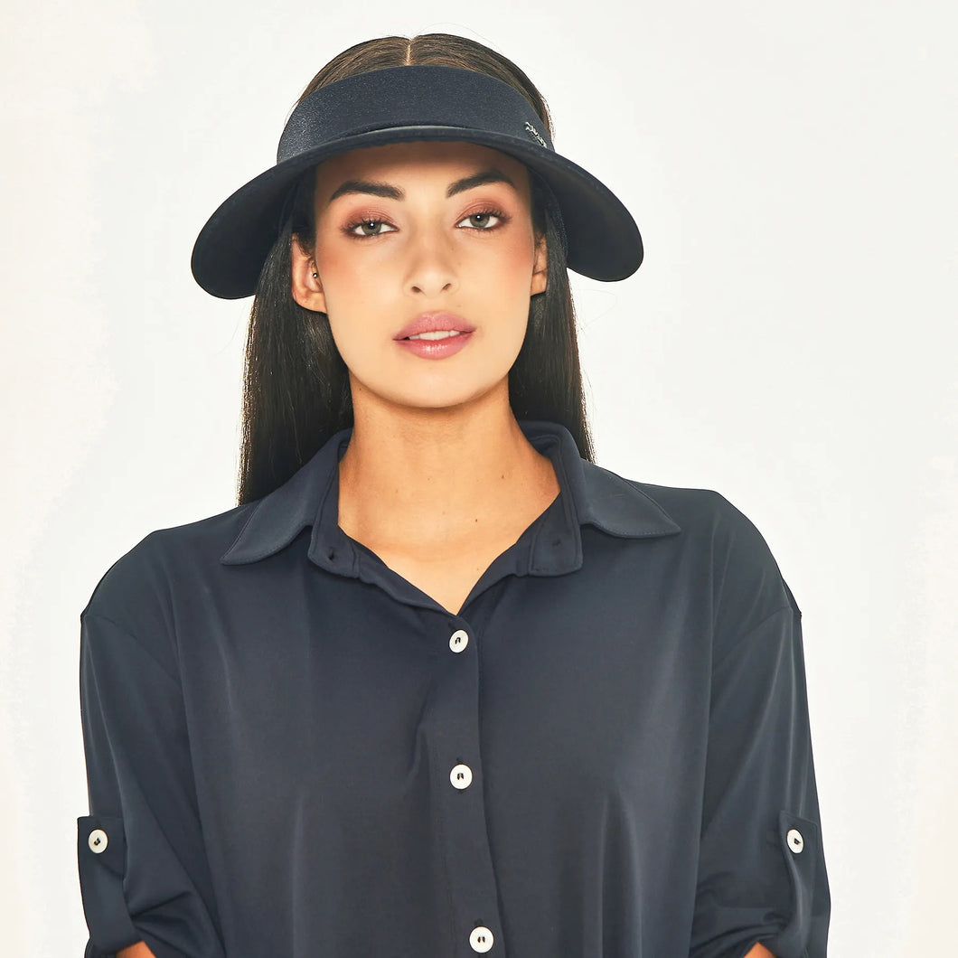 Model Front: Uv Line Visiera Grecia Black Fit Upf50+
