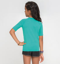 Carica l&#39;immagine nel visualizzatore di Gallery, Model Back: Uv Line Protezioni Da Eruzioni Kids Fpu50+ Uvpro Short Sleeve T-Shirt Mint Green Uv
