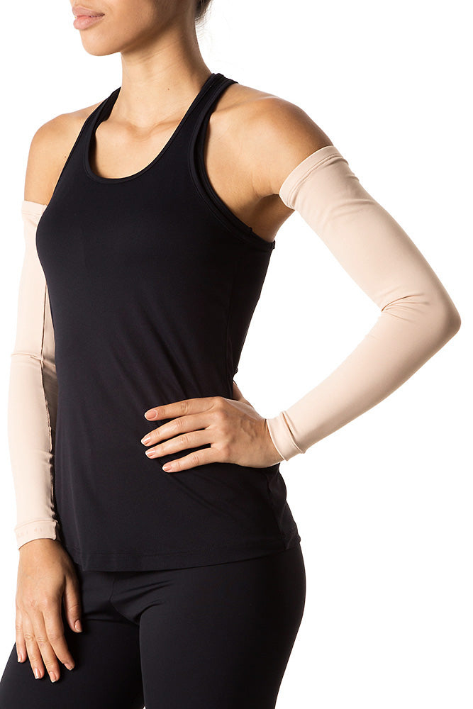 Model Front: Uv Line Guanti Long Sleeve Beige Upf50+