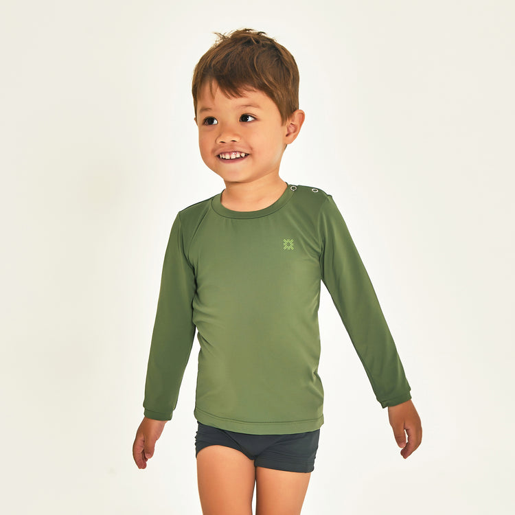 Model Front: Uv Line Protezioni Da Eruzioni Longsleeve Baby Verde Militar Upf50+