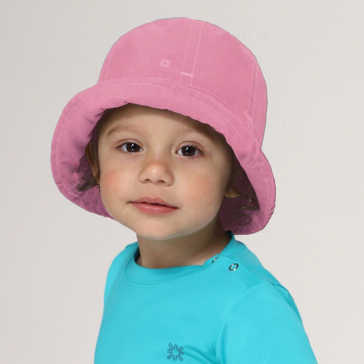 Model Front: Uv Line Cappello Alla Pescatore Napoli Basic Kids Rosa Chiclete Upf50+