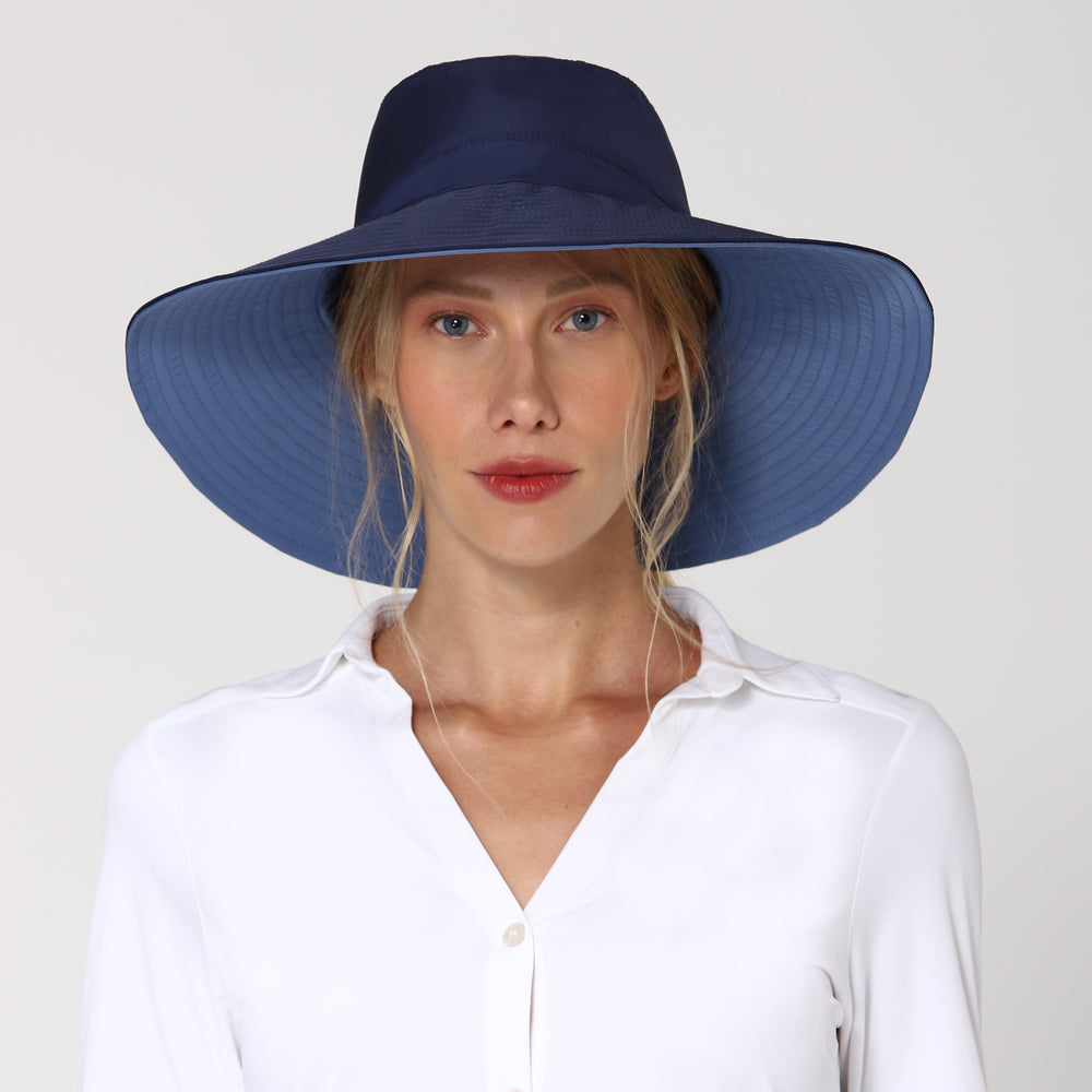Model Front: Uv Line Cappello Morbido San Diego Marinho Oceano Upf50+