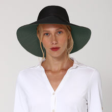 Carica l&#39;immagine nel visualizzatore di Gallery, Model Front: Uv Line Cappello Morbido San Diego Preto Verde Upf50+
