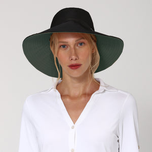 Model Front: Uv Line Cappello Morbido San Diego Preto Verde Upf50+