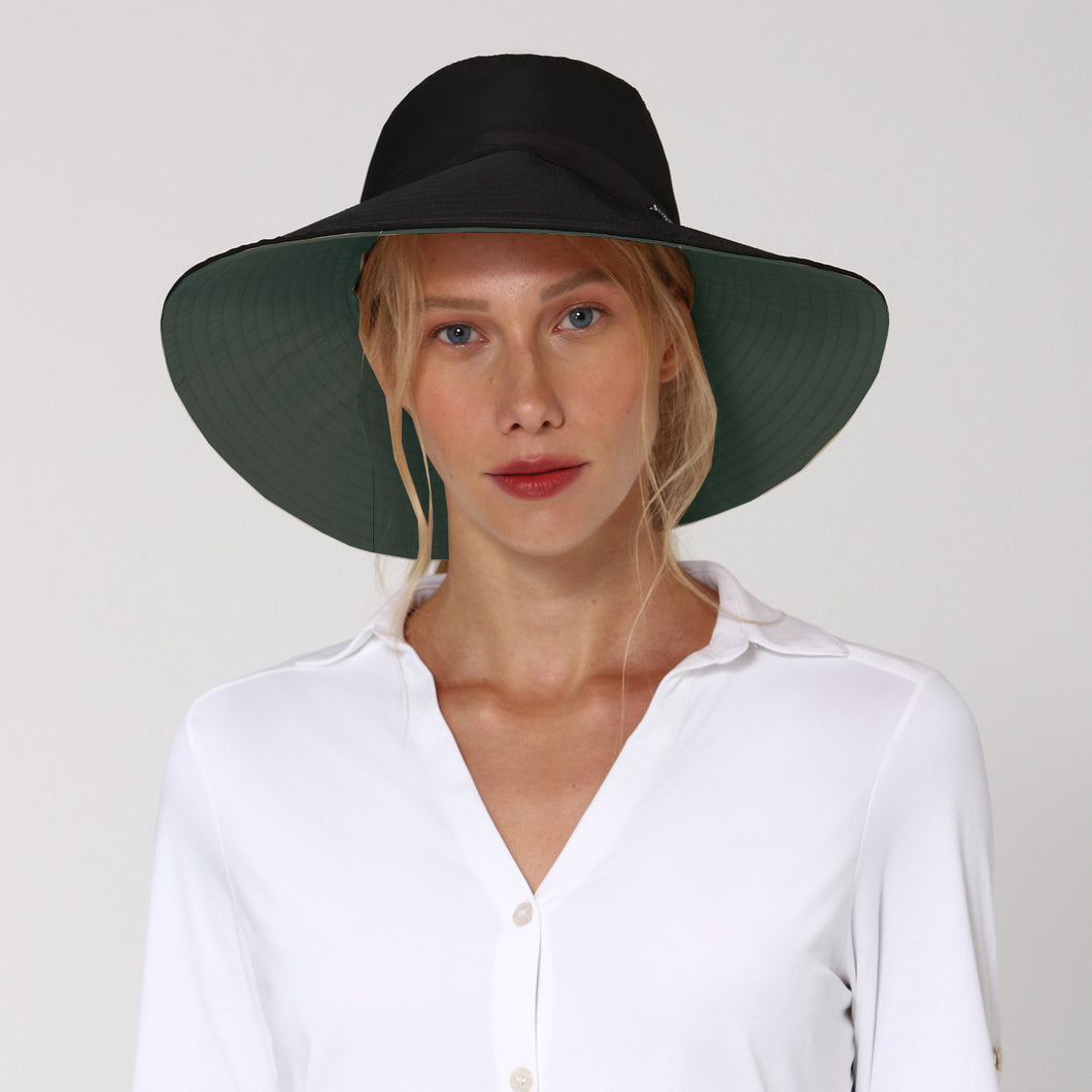 Model Front: Uv Line Cappello Morbido San Diego Preto Verde Upf50+