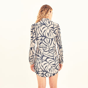 Model Back: Uv Line Vestito Da Spiaggia Shirtdress Costela Aco Off White Upf50+