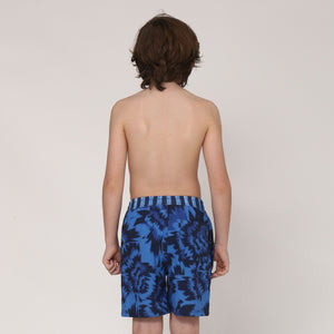 Model Back: Uv Line Costume Ragazzo Short Acqua Oceano Inf Upf50+