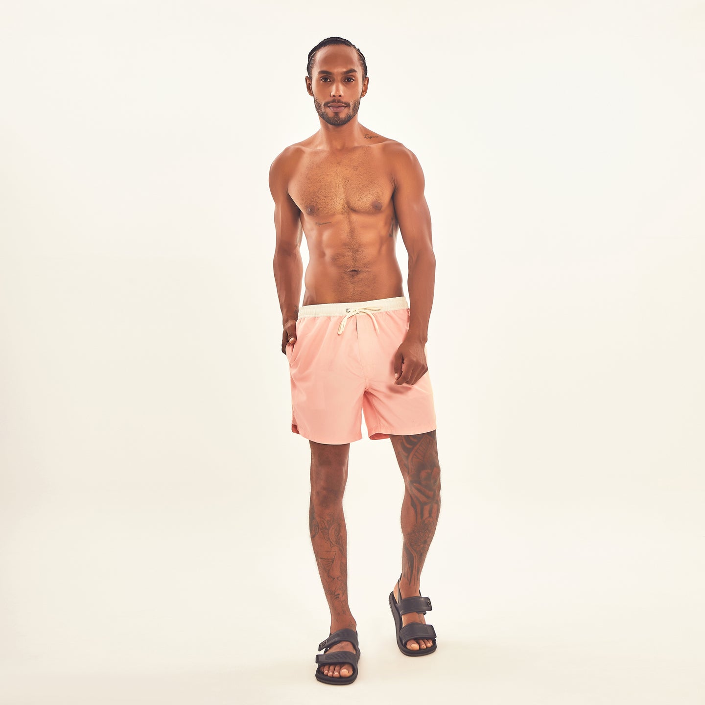 Model Front: Uv Line Bermuda / Uomo Shorts Boxer Rose Upf50+