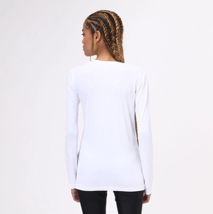 Model Back: Uv Line Top Da Fitness Sport Fit Branco Fem