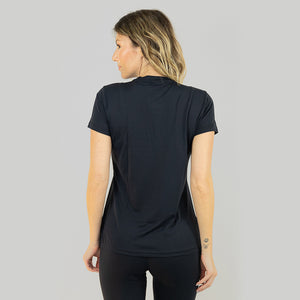 Model Back: Uv Line Top Da Fitness Sport Fit Fem Preto Upf50+