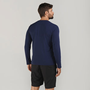 Model Back: Uv Line Top Da Fitness Sport Fit Mas Ml Marinho Upf50+