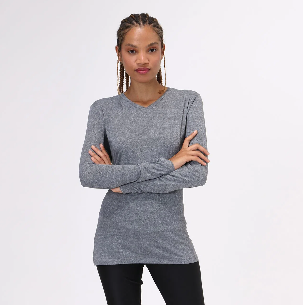 Model Front: Uv Line Top Da Fitness Sport Fit Mescla