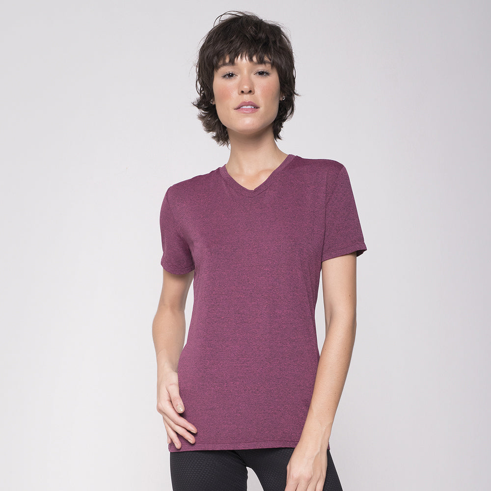 Model Front: Uv Line Top Da Fitness Sport Fit Mescla Rosa