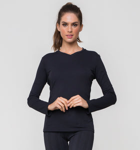 Model Front: Uv Line Top Da Fitness Sport Fit Preto Fem