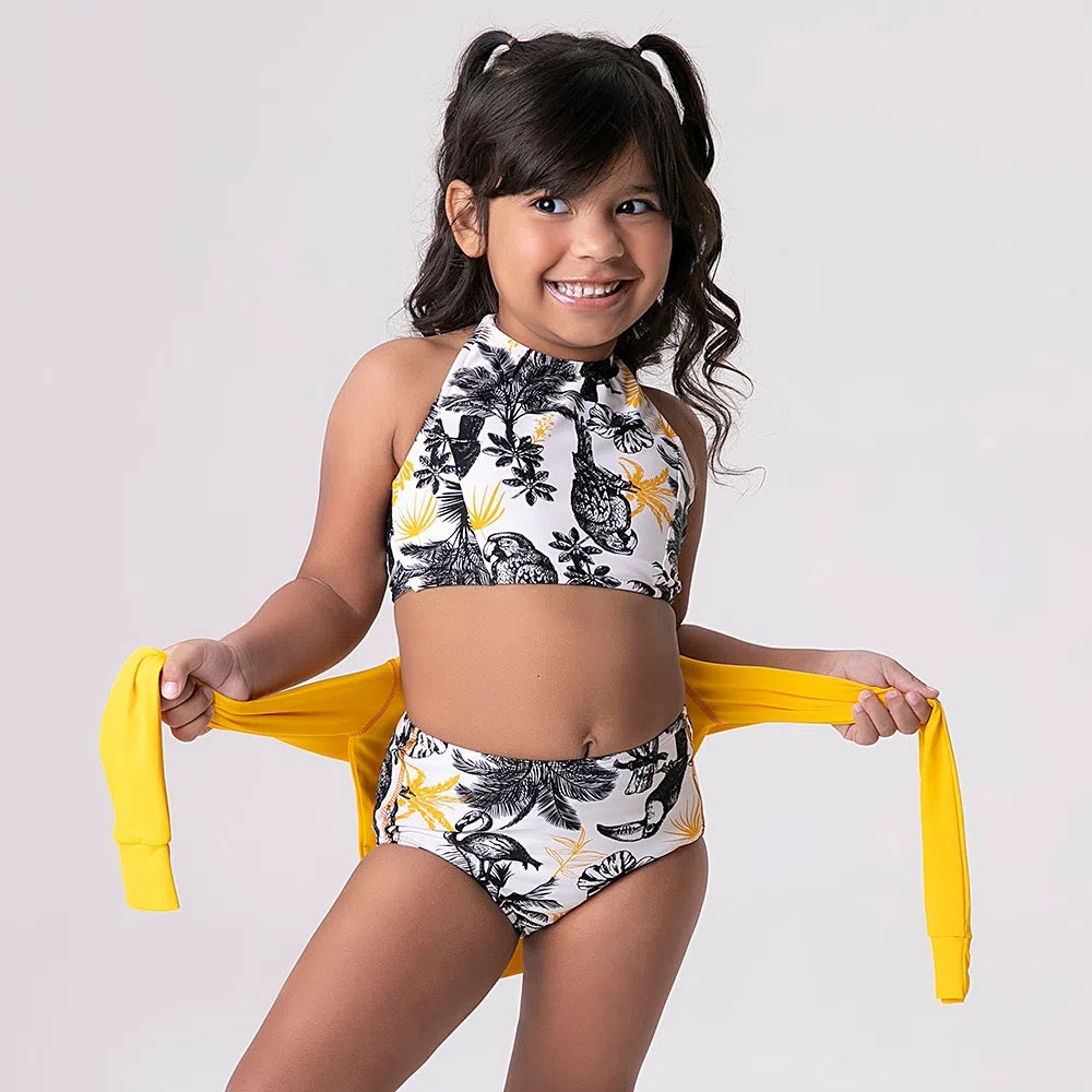 Model Front: Uv Line Due Pezzi Bambina Trikini Brasil Upf50+