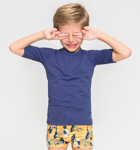 Kids FPU50+ Uvpro Short Sleeve T-Shirt Navy Blue Uv