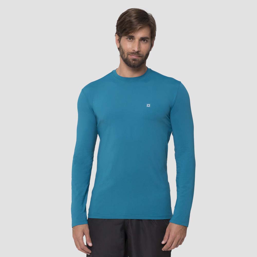 Men FPU50+ Uvpro Long Sleeve T-Shirt Ocean Blue Uv